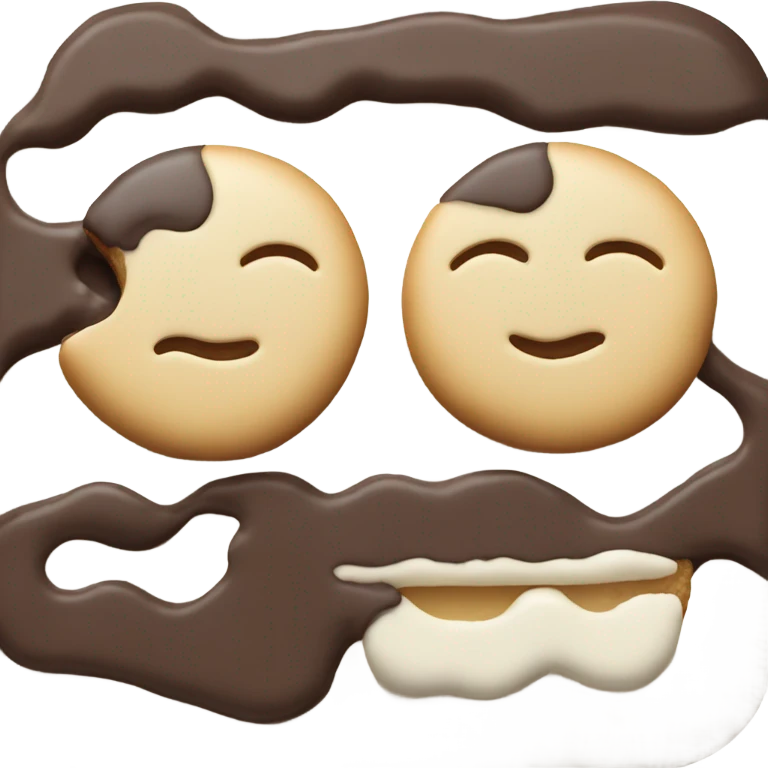One Black and white cookie half and half emoji