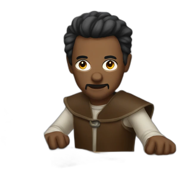 A Dungeon master behind a computer emoji