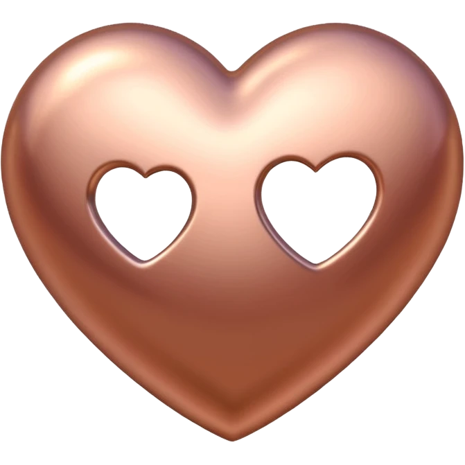 rose gold heart rounded shape emoji