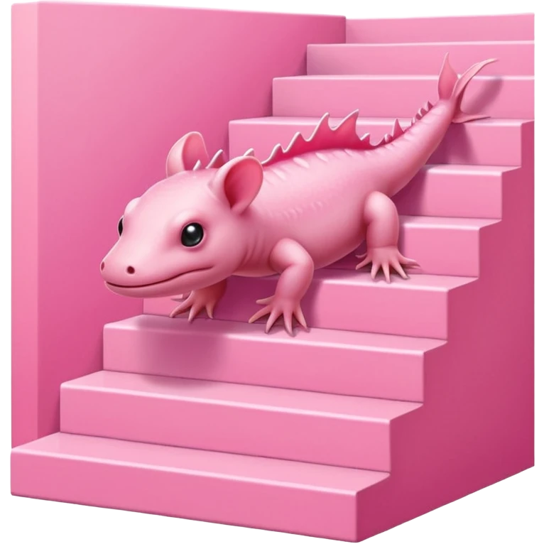 Axolotl on pink stairs emoji