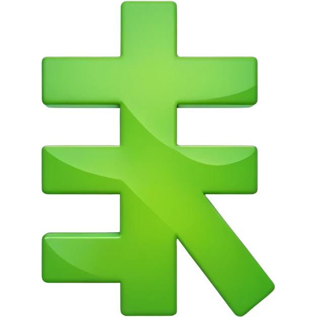 green plus sign, clear and vibrant, emoji style emoji