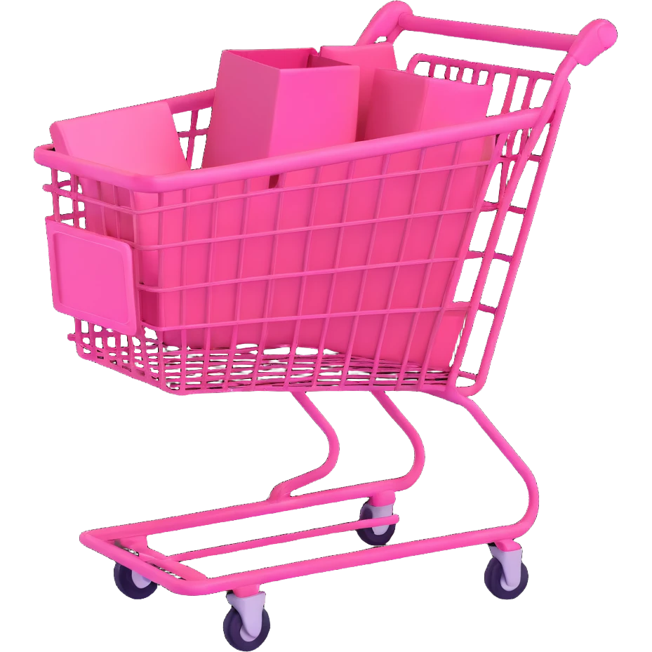 pink shopping cart, variation 1 emoji