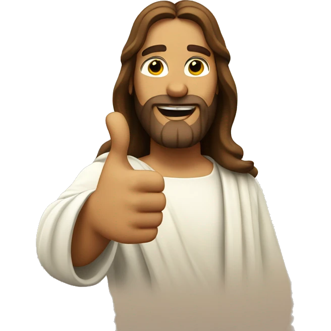 Jesus Christ giving thumbs up emoji