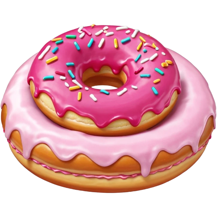 White icing running through a pink donuts hole spilling out onto a couch to make a sticky mess emoji