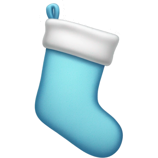 light blue christmas stocking emoji