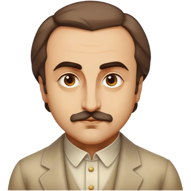 Cinematic Realistic Khalil Gibran Portrait Emoji, depicted as a poetic visionary with gentle thoughtful eyes in classic attire, rendered with soft textures and warm ethereal lighting that captures his literary spirit. emoji