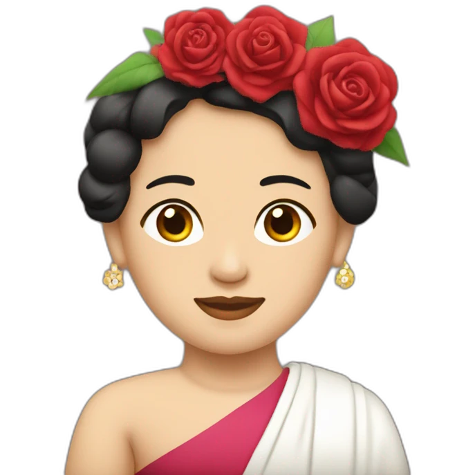 Aung San Su Kyi with rose on her head emoji