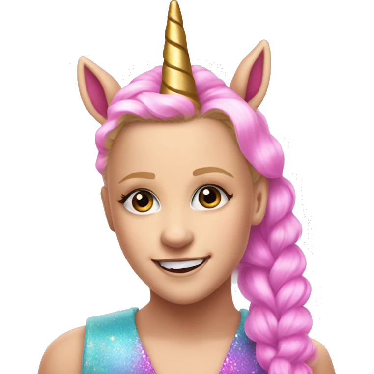 jojo siwa with a unicorn horn emoji