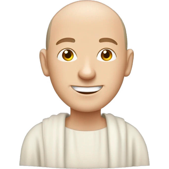 Happy white middle age male human Irish monk with buzz cut  emoji