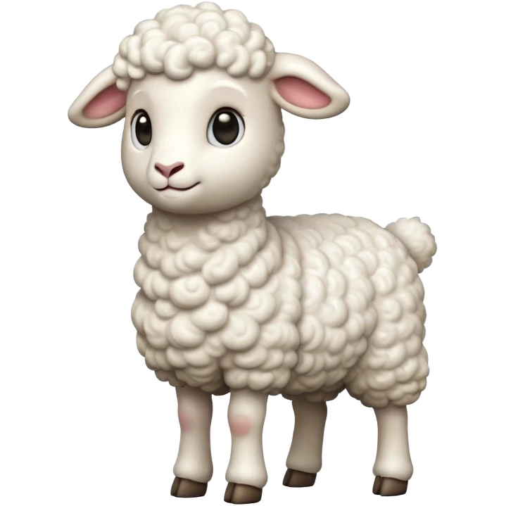 cinematic-[realistic lamb]-realistic-full-body-standing-emoji,-tail-flicking-lazily,-head-tilted-dramatically,-curly-[white]-fur,-simplified-yet-realistic-focused-features,-highly-detailed,-glowing-with-an-almost-sarcastic-glow emoji