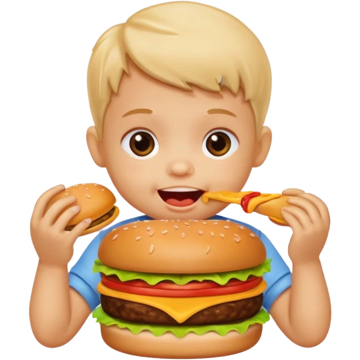 hamburger eating baby emoji