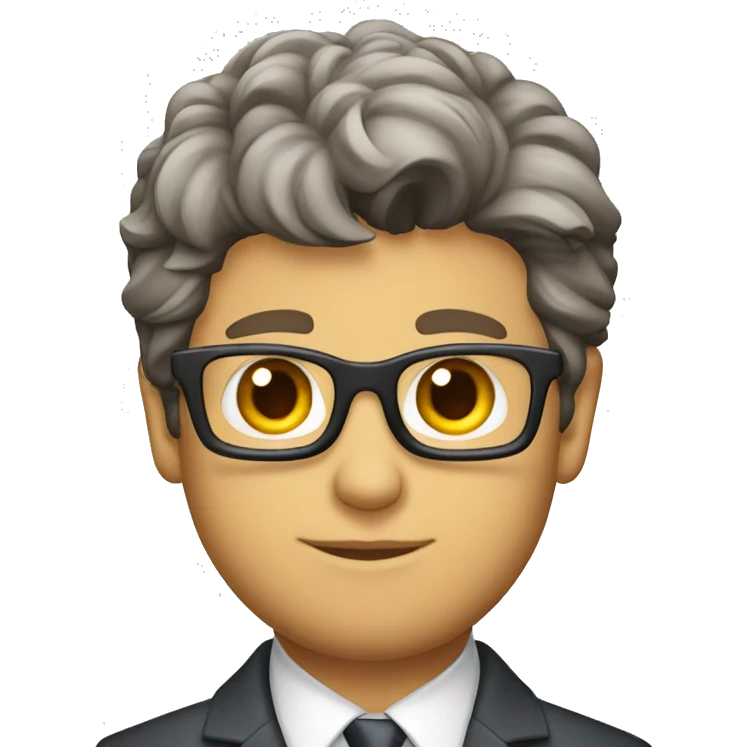 adam scott wearing name tag with a suit emoji