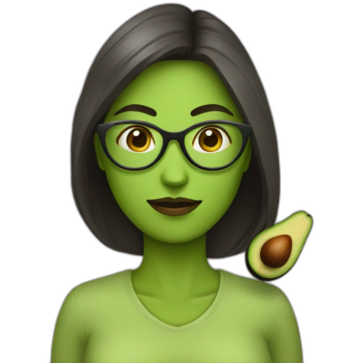 avocado-woman-femenist--in-eyeglasses emoji