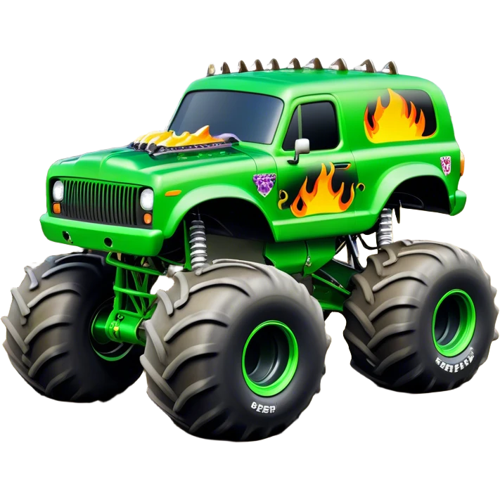 Grave Digger - Monster Jam (Model Year: 2022) (Iconic colour: Green with flames) emoji