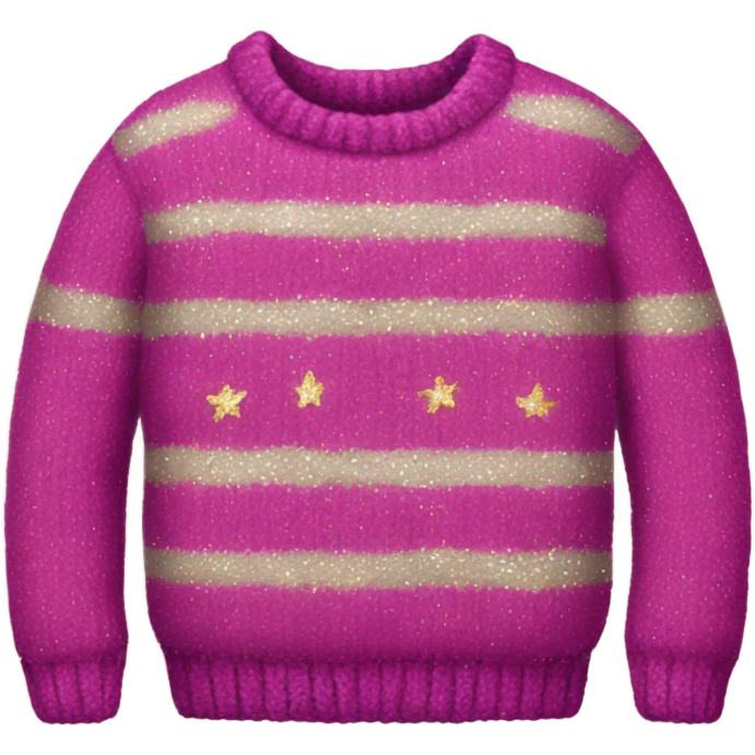 knitted sweater with a glitter design emoji