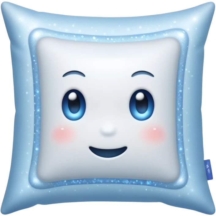 simple magical white pillow emoji, with a frosty, sparkling aura and subtle blue-silver shimmer emoji