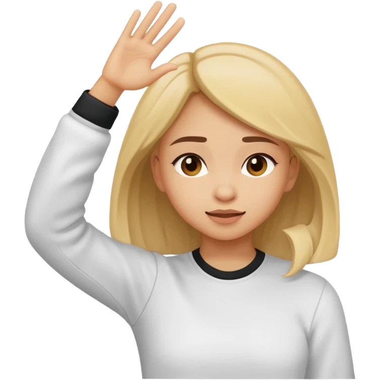 Girl doimg the dab emoji