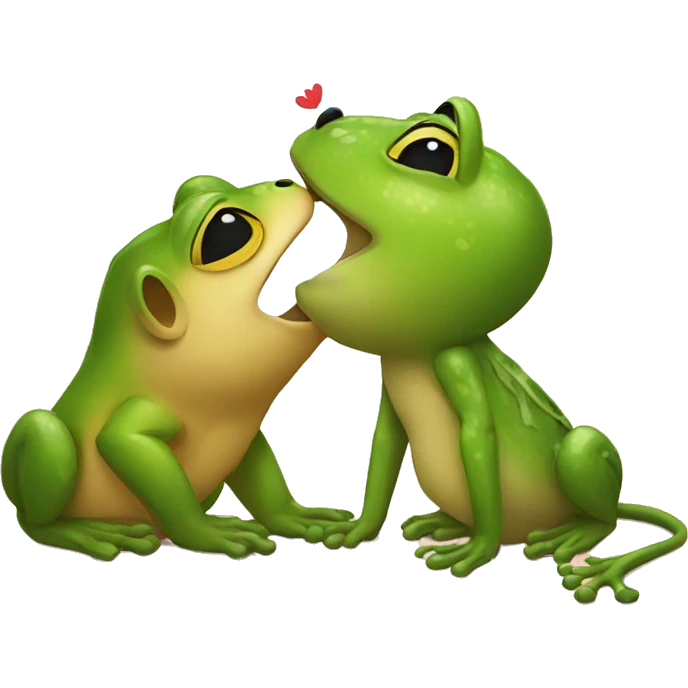 Frog kissing lion emoji