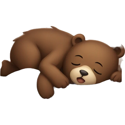 Cozy bear sleep in the bad emoji