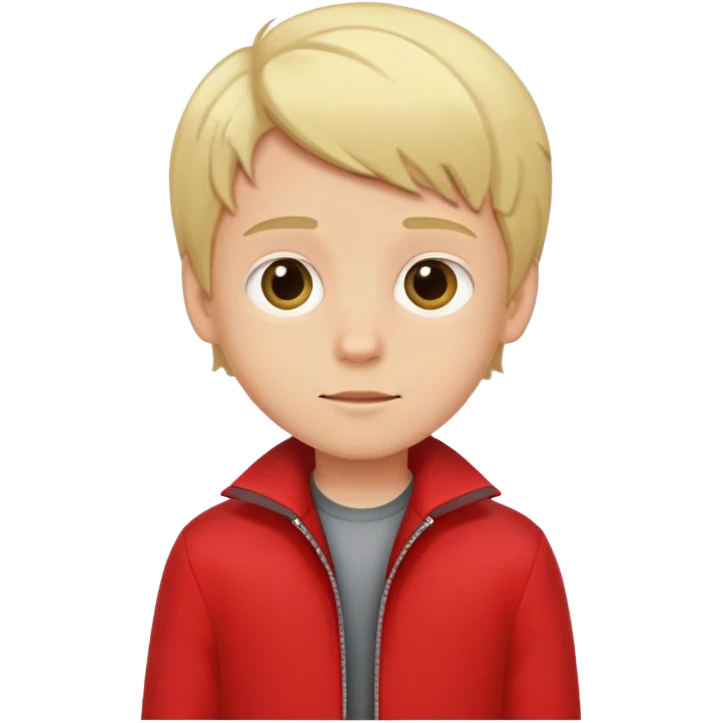 blonde boy in red jacket emoji