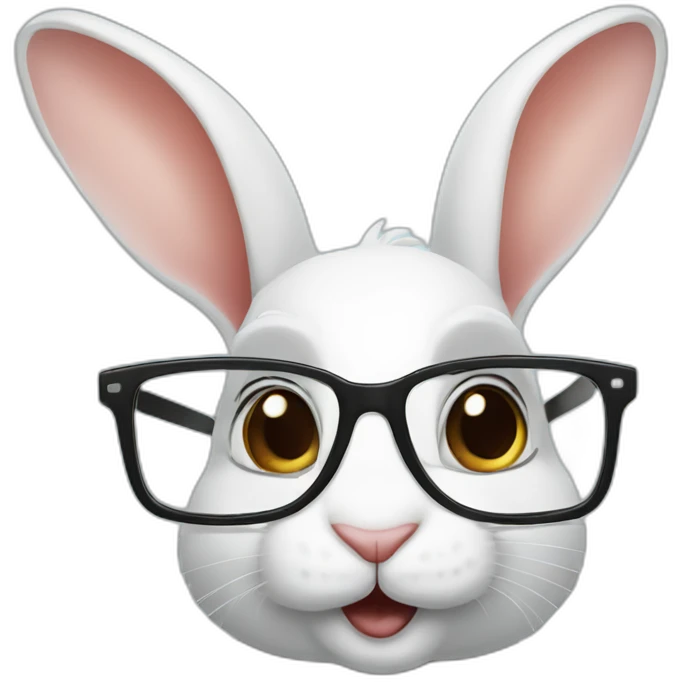 rabbit with glasses holding an ipad emoji