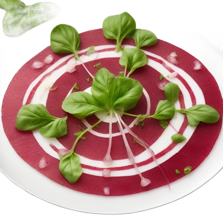 carpaccio from beets on a white plate emoji