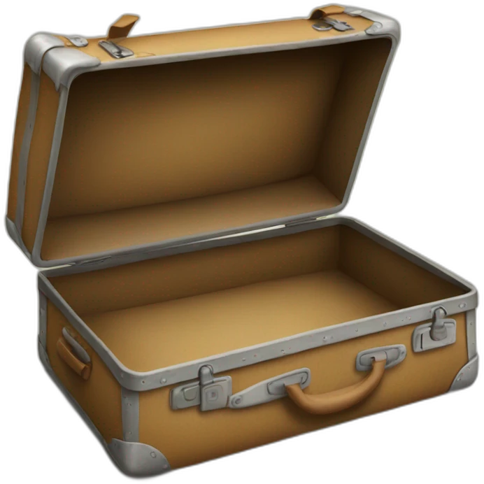 old suitcase empty open emoji