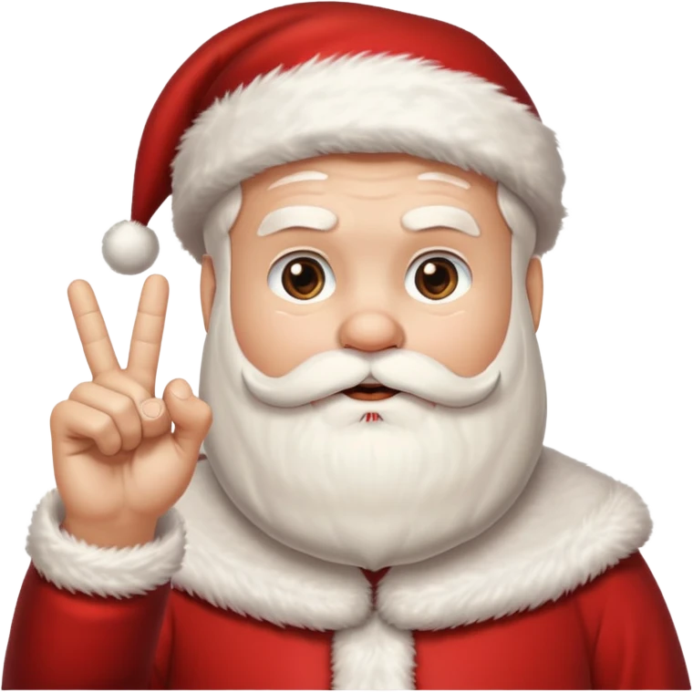 Santa holding up the middle finger emoji