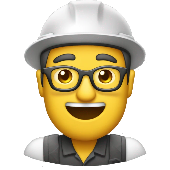 Ingeniero con casco blanco  bebiendo cerveza emoji