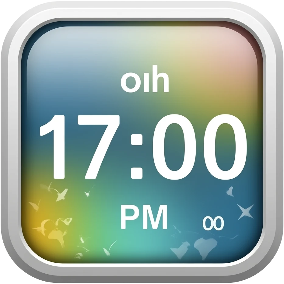 pantalla ,marcando en la pantalla las  17:00 PM emoji