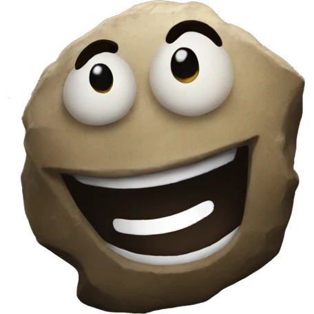 Laughing rock on party on  emoji