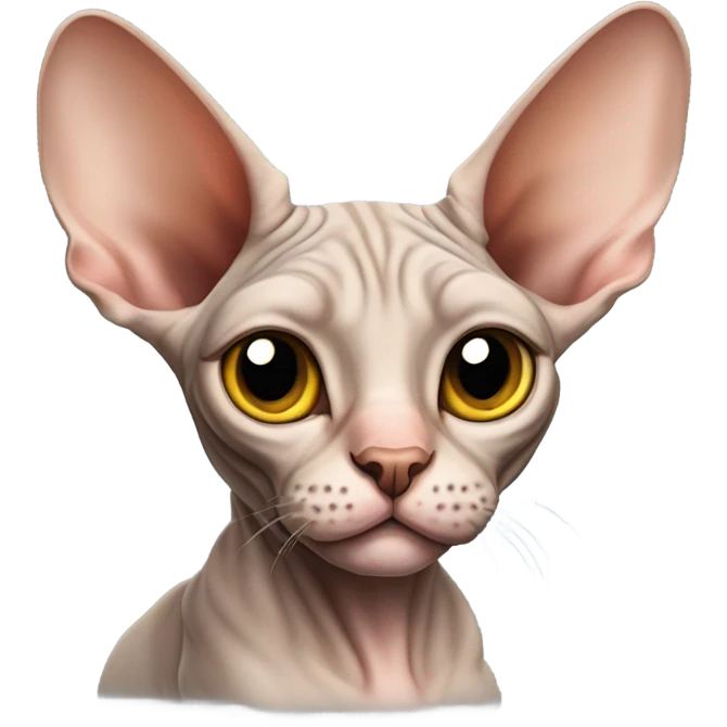 A very smiling sphynx cat emoji
