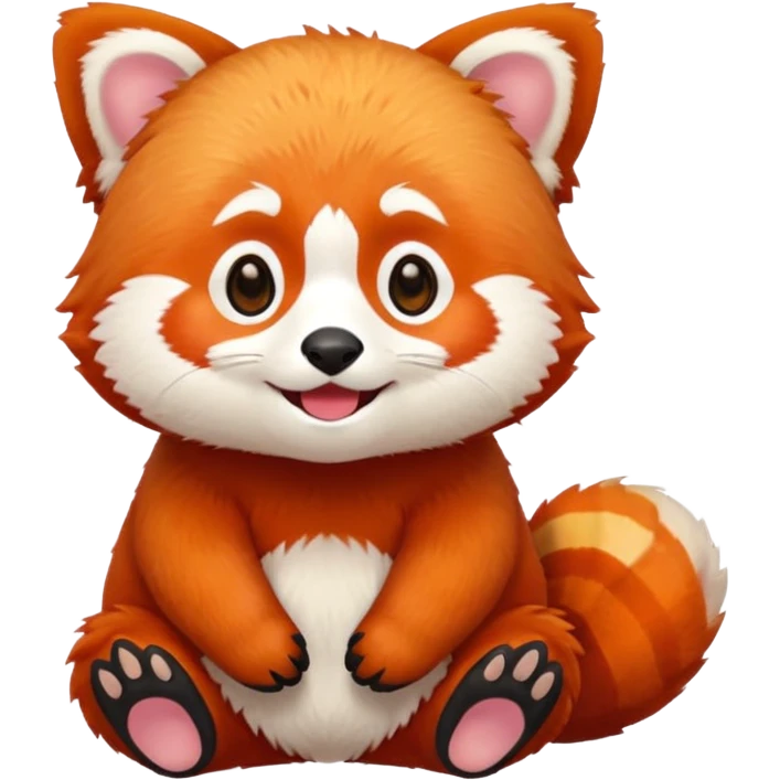 Red Panda 2d bye bye cute anime style emoji
