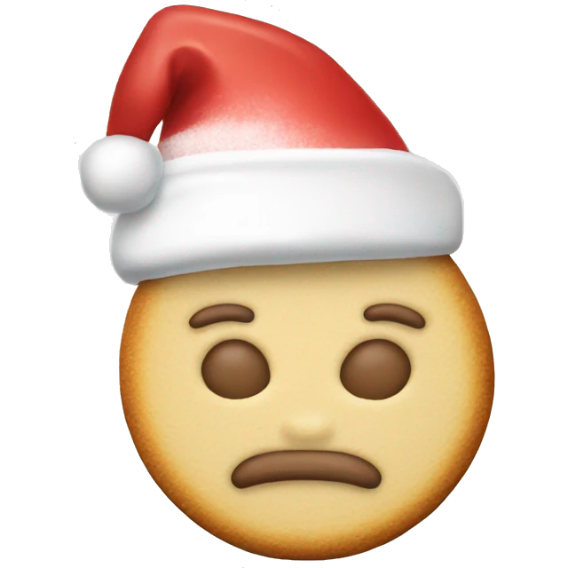 Sugar cookie Santa hat emoji