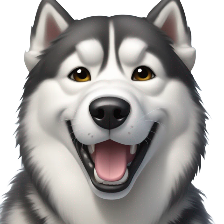 Make a malamute snowing in a dog park emoji