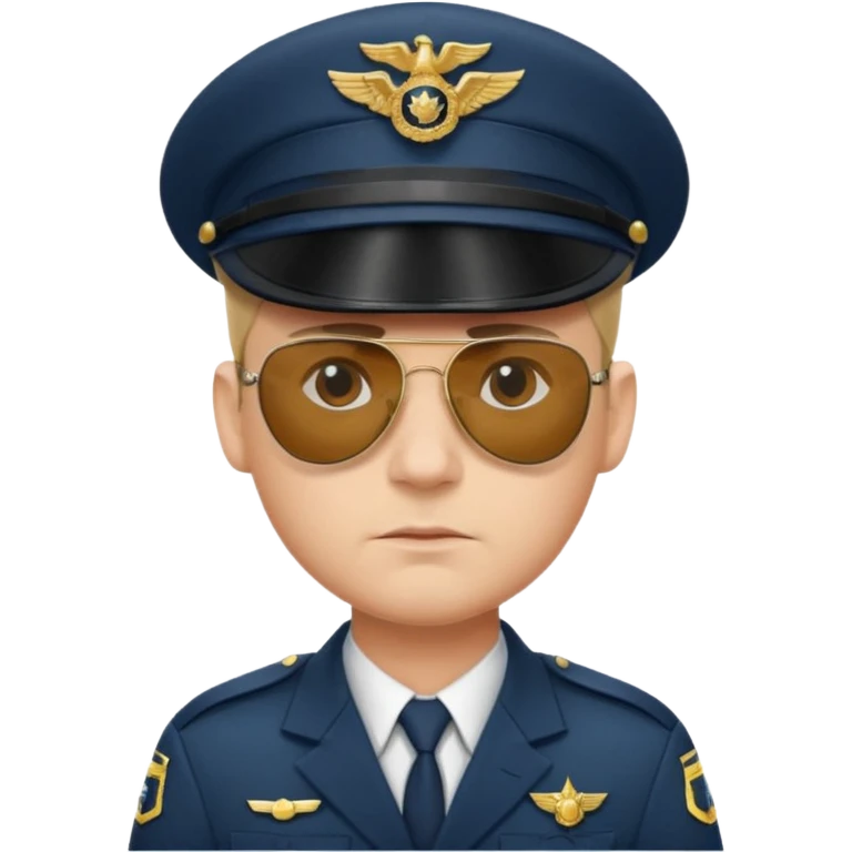 Officer with peaked cap + aviator sunglasses, half body emoji
