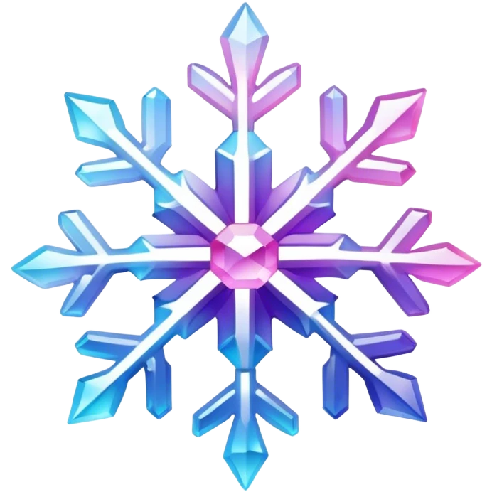 Gradient iridescent Pastel Pink violet blue white crystal gemstone snowflake  emoji
