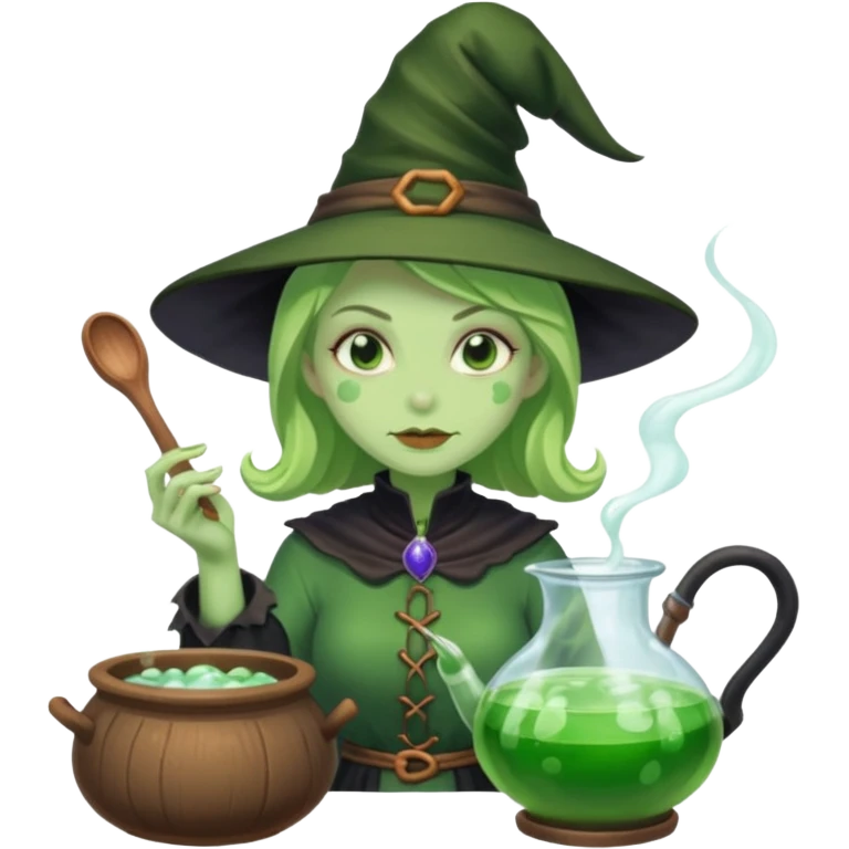 green witch cooking potion emoji