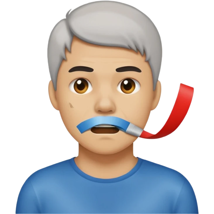 Tape on a persons mouth emoji