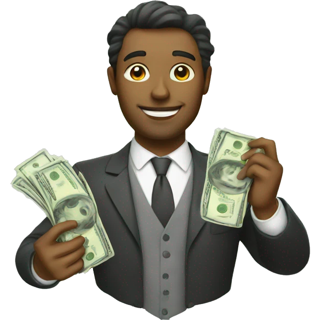 rich man holding cash emoji