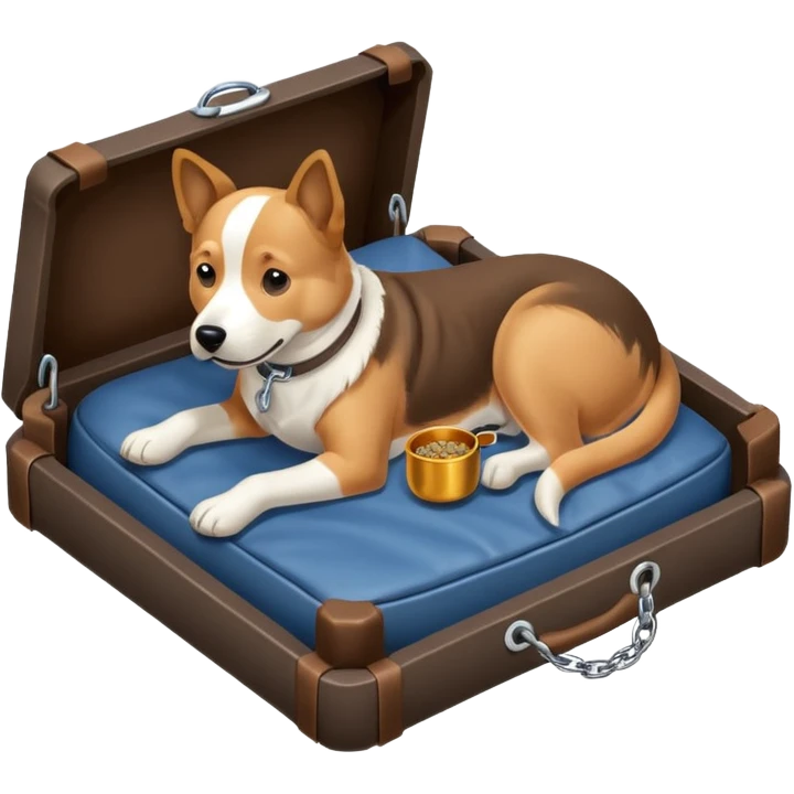 Goals:
1) Isometric view
2) Physically realistic portrayed in a way that would be expected to the average person
3) Avoid anything that could be considered offensive, even 2%

---
Now generate an image to represent a list to buy items for a dog. Items include: 1 Kennel,1 bowl, 1 bed, 1 leash, etc emoji