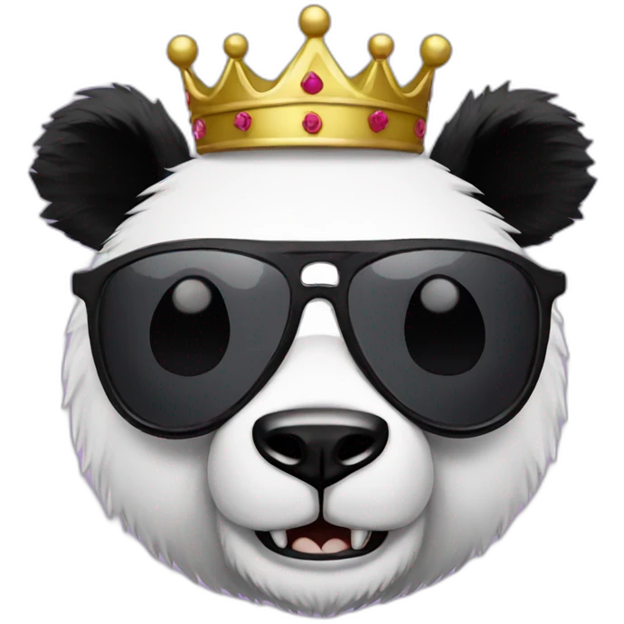 Evil panda with sunglasses and a crown emoji