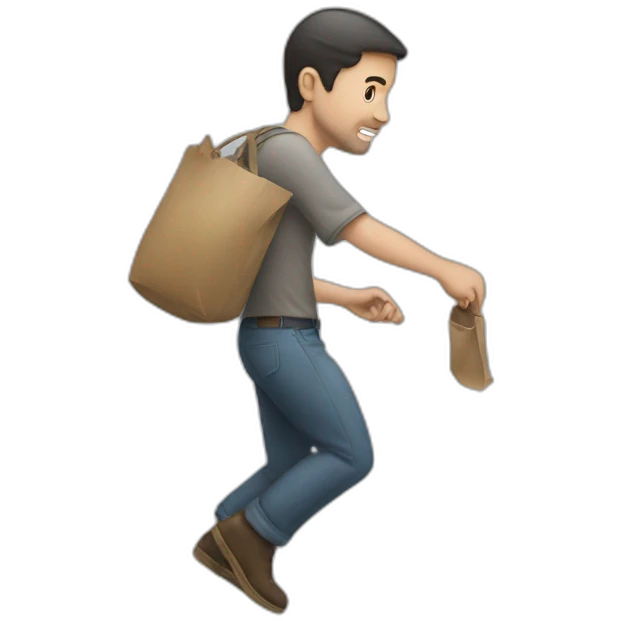 white man stealing emoji