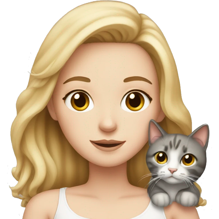 white girl with cat emoji