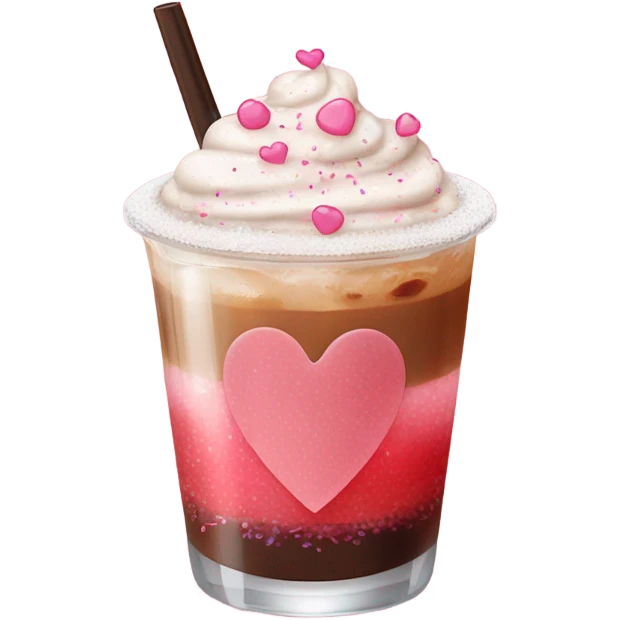 Valentine's themed iced americano emoji