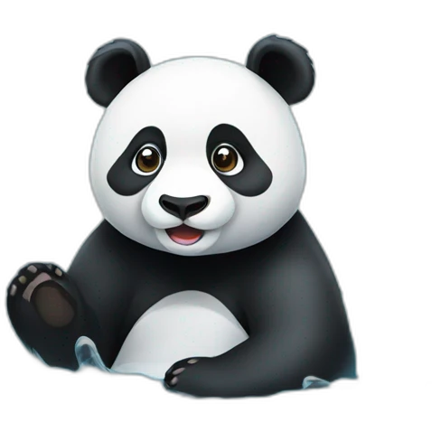 Panda in water  emoji