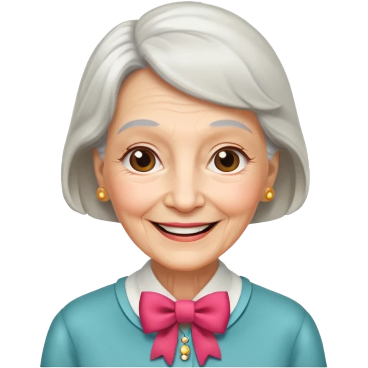 Very old women with neckBow. emoji
