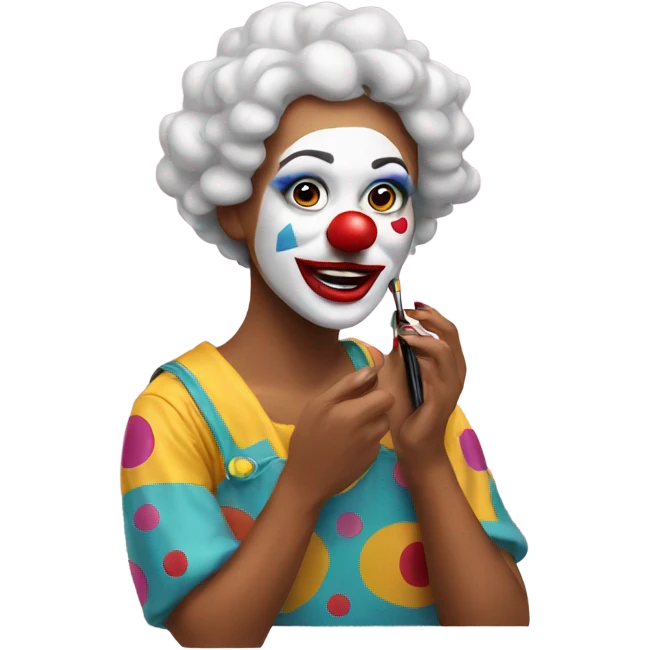A clown putting on makeup  emoji
