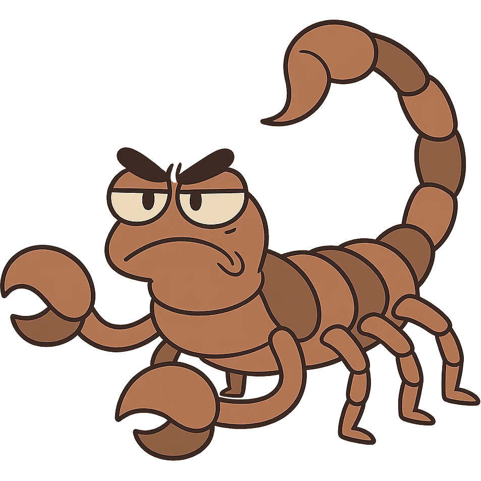 flat toon style animated scorpion emoji