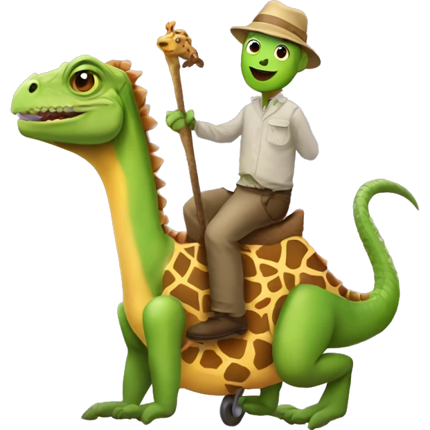 Iguana riding giraffe  emoji
